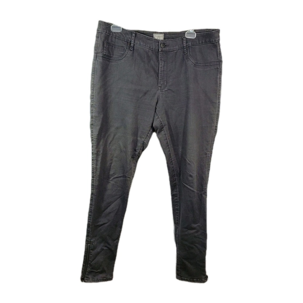 Converse One Star Jeans Womens Size 14 Gray Stretch Zippwr Ankles Skinny Ankle‎